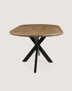 Oval Solid <b>Wood</b> Farmhouse Natural <b>Rustic</b> Modern <b>Dining</b> <b>Table</b> 4-Seater <b>Dining</b> Room Furniture - Product Image 2
