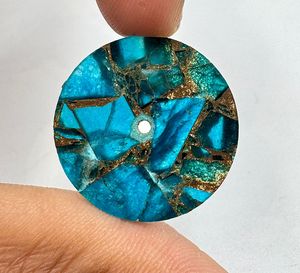 Cadran de montre automatique en pierre turquoise cuivrée 28,50 mm, disque de 1 mm d'épaisseur, pierre précieuse, accessoires de montre classiques, élégants et luxueux - Product Image 5