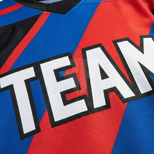 Maillot de hockey sur glace unisexe en tissu mesh premium, coupe adulte, manches courtes, respirant, grandes tailles, impression personnalisée pour équipe - Product Image 4