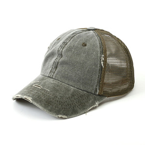 Custom Embroidery Logo Trucker Caps Distressed Washed Mesh Trucker Caps Worn Out Vintage 6 Panel Blank Trucker Caps - Product Image 5