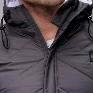 OEM Custom Men Plus Size Winter Quilted <b>Jacket</b> Waterproof Windbreaker Zipper Hoodie Embroidered Casual Snow Wear puffer hiking - Product Image 6