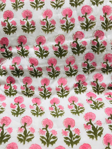 Handmade Block Print Cotton <b>Quilt</b> Floral Pattern Traditional Style All Season Home Decor Reversible Durable 100% Cotton Filling - Product Image 5