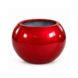 Pot de fleurs moderne en fibre de verre, léger, rond, pour extérieur et intérieur, décoratif, disponible en différentes tailles - Product Image 1
