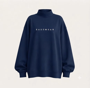Pull en molleton à col montant pour femme, coupe oversize, intérieur brossé doux, qualité boutique, vêtements confortables - Product Image 1