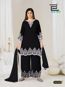 Women's Salwar Kameez with <b>White</b> Embroidery Regular Fit Viscose Floor-Length Traditional Ethnic Wedding Wear - Product Image 2