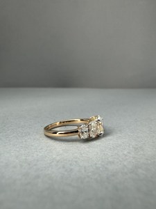 Anillo de lujo con cinco diamantes de corte ovalado de 1.01 quilates, cultivados en laboratorio, en oro sólido de 14 quilates, para mujer, regalo de boda para damas de honor - Product Image 4