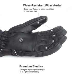 Gants de ski unisexes personnalisés pour la saison hivernale, thermiques, coupe-vent, imperméables, en cuir, mitaines de ski confortables, gants de sport pour la conduite et le ski - Product Image 6