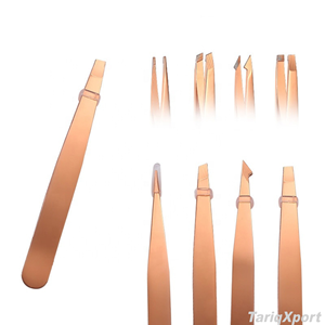 Pince à épiler professionnelle en acier inoxydable à pointe inclinée pour sourcils, marque distributeur, vente en gros, pour l'élimination des éclats et des poils incarnés, avec logo personnalisé - Product Image 2