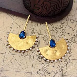 New Arrival Hammered Brass <b>Drop</b> Earrings Vintage Hoop For Wedding Festive Party Trending Women Ethnic Fashion Jewelry Statement - Product Image 3
