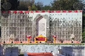 Beautiful <b>Backdrop</b> <b>Frame</b> With Mirror Work For Wedding Decor Setup for Outdoor Weddings - Product Image 2