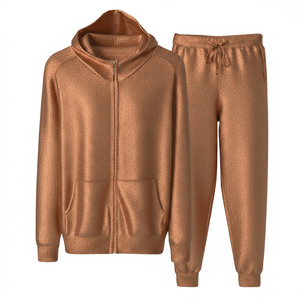 Pantalon de survêtement imprimé sérigraphié personnalisé pour hommes, ensemble de survêtements à capuche pour homme, 100% coton - Product Image 1