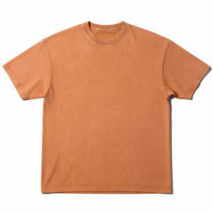 Camisetas al por mayor, extragrandes, con cuello redondo, de tela gruesa, de alta calidad, lisas para imprimir, para hombre, con servicio OEM - Product Image 1