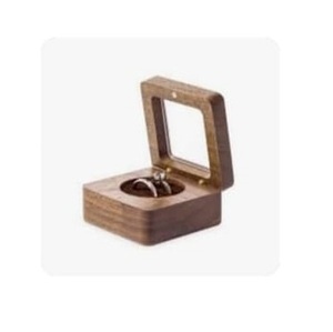Caja de Anillos de Madera de Nogal de Lujo al por Mayor, Estuche Magnético de Terciopelo Personalizado para Anillos Dobles, Caja de Almacenamiento de Joyas de Madera para Regalo de Compromiso - Product Image 3