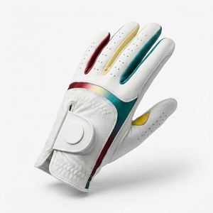 Gant de golf sportif en cuir Cabretta personnalisé de qualité supérieure, main gauche, prise souple, fentes pour les doigts, fermeture auto-agrippante, logo personnalisé, usine OEM ODM - Product Image 2