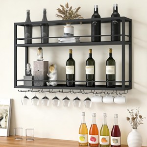 Soporte para Botellas y Vasos de Vino Hecho a Mano con Madera de Teca |   Estante para Vino de Madera al por Mayor - Product Image 3