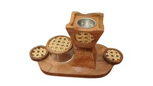 Wooden Incense Burner Bakhoor with Artistic Detailing Natural & Durable for Gifting & Home <b>Decor</b> - Product Image 1