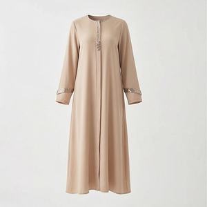 Elegante Abaya Musulmana para Mujer, Larga hasta el Suelo, Manga Larga, Servicio OEM de Alta Calidad, Moda Modesta para Uso Diario, Color Personalizado - Product Image 1