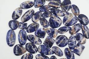 Sodalite bleue naturelle, pierres précieuses en vrac, lot de pierres ovales facettées pour la fabrication de bijoux, anneaux, pendentifs, colliers, fournisseur en gros - Product Image 2
