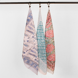 Summer Block Printed 100% Organic Cotton Geometric Design Craftjaipur Neckerchief Ethnic <b>Bandana</b> Scarf Travel Accessories Unisex - Product Image 5