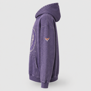 Sudadera con Capucha Extra Grande de Algodón Grueso con Estampado de Rayos Púrpura Personalizado, Ropa Urbana, Fabricante y Proveedor Mayorista de Alta Calidad - Product Image 5