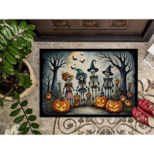 Felpudo de Calacas Skeletons Spooky Halloween antideslizante lavable de pila baja 24H X 36W para puerta Delantera de entrada interior y exterior - Product Image 3