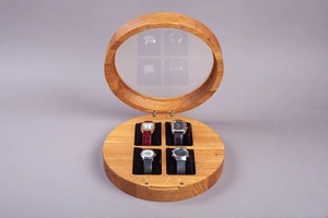 Personalized Eco Friendly Durable Oak Wood Watch Box Modern Jewelry Organizer <b>Cushions</b> Watch Case Gift Box Watch Holder for Home - Product Image 1