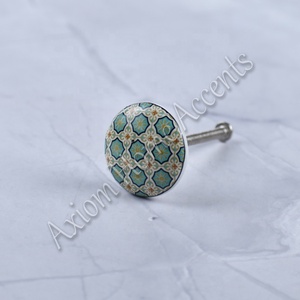 Colorful Handpainted Ceramic Knobs Set of <b>6</b> for Cabinets, <b>Drawers</b>, and Furniture by Axiom Home Accents - Product Image 6