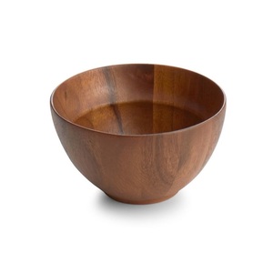 Bol de service en bois fait main, charme rustique, finition lisse, construction robuste, écologique, pour salade de fruits, collations, décoration de table - Product Image 1