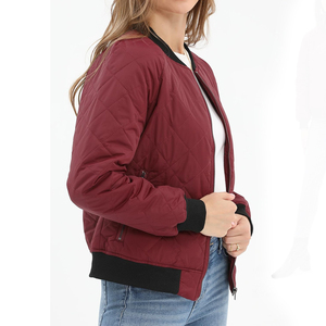 Créez votre propre logo, veste bomber d'hiver pour femmes, manches longues, tendance, couleur unie, veste bomber personnalisée - Product Image 3