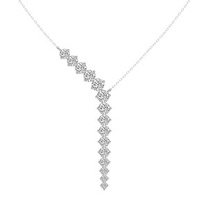 Collier pendentif cascade en or blanc 10k/12k/14k/18k fait main par un designer, avec diamant de laboratoire (3 CT) Tw. Pour femmes et filles - Product Image 1