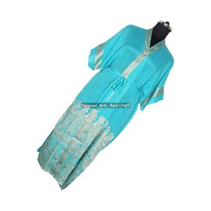 KL005 Collection Automne/Hiver 2026 Kimono Sari Vintage pour Femme en Soie Poly Mélangée, Longueur Intégrale, Manches Longues, Séchage Rapide, Tenue Décontractée - Product Image 2