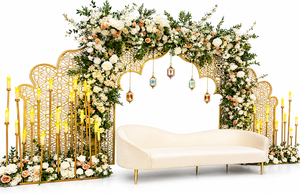 Décoration d'entrée élégante, simple et moderne avec panneaux laser détachables pour salles de mariage - Métal élégant, couleur et taille personnalisées - Product Image 4