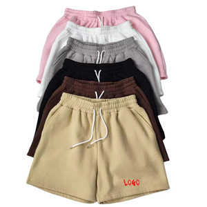 Custom LOGO 100% Cotton Fleece <b>Shorts</b> 350gsm Thick Winter <b>Women</b> Plain Casual Wear Basic Classic Design <b>Lounge</b> Wear <b>Shorts</b> - Product Image 1