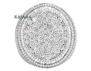 Bague de cocktail en argent 925 avec moissanite, taille brillant rond, sertissage pavé, forme boule de luxe, unisexe, pour mariage - Product Image 5