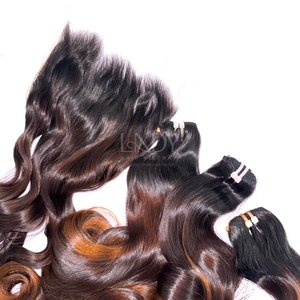 Extensiones de Cabello Humano Vietnamita Ondulado Ombre de la Más Alta Calidad, Precio Especial, con Cierre, 2026 - Product Image 4