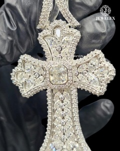 Pendentif Croix Luxe Iced Out Diamant Complet, Bijou Hip Hop Tendance, Vente Flash Forte Demande, Provenance Fournisseur Indien - Product Image 1