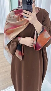 Ensemble 2 pièces Abaya Khimar en mousseline sur mesure pour femme, Robe musulmane, Vêtements islamiques, Vente en gros, Abaya turque unie pour Ramadan et Aïd - Product Image 2