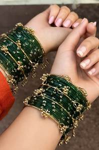 Bracelets décoratifs en verre de style cachemire tendance pour les fêtes, prix de gros pour femmes, ensembles de bijoux en or de style cachemire disponibles - Product Image 5