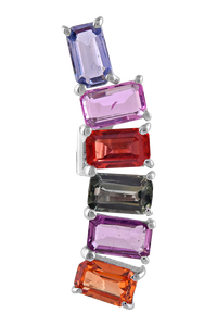 Pendientes de Zafiro Múltiple en Plata de Ley 92.5 KLST-30835 - Product Image 2