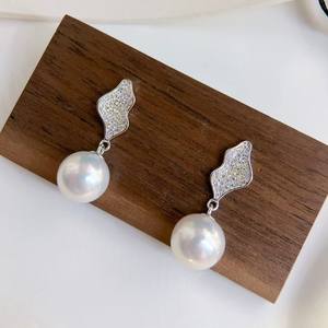 Autumn Collection Hot 10-11mm Freshwater Pearl Dangle Earrings Strong <b>Light</b> with Slight Flaws <b>Edison</b> Jewelry - Product Image 1