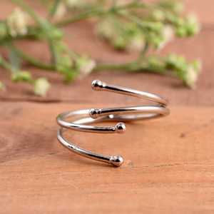 Trendy 925 <b>Sterling</b> <b>Silver</b> Spiral Bypass <b>Adjustable</b> Multi-Layer Wrap <b>Ring</b> Unisex Minimalist Luxury Open Band Engagement Wedding - Product Image 1
