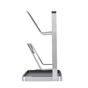 Estante de Almacenamiento Metálico de Dos Niveles, Tipo Rectangular, Diseño Minimalista, Organizador de Utensilios de Cocina, Duradero, No Plegable - Product Image 2