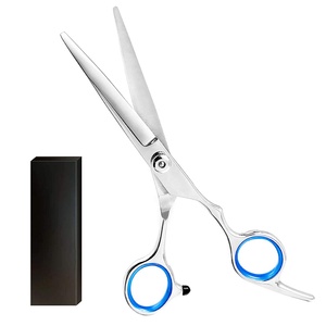 Tijeras de Barbero Profesionales de Acero Inoxidable con Cuchilla Afilada, Anillo de Goma Desmontable y Tornillo Ajustable para Corte de Cabello en Salón - Product Image 1