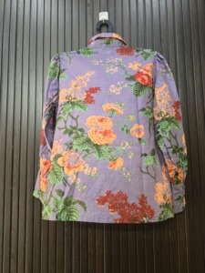 Chemise en coton à manches longues pour femme, imprimé floral, col rabattu, décontractée, respirante, tissu tissé, longueur intégrale, printemps - Product Image 5