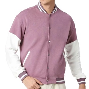 Veste universitaire pour homme avec logo professionnel, en molleton de coton confortable, col montant, look classique, vente chaude, veste varsity - Product Image 1