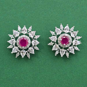 Kanhai Jewels Women's Classic Artificial Jewellery Cubic Zirconia <b>Earrings</b> with Rhodium Plating for Anniversary 443887 - Product Image 6