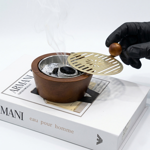 Premium Wooden Incense Burner Features a Sleek Laser-Cut Metal Lid With a Wood Knob, Perfect For Home Fragrance - Product Image 3