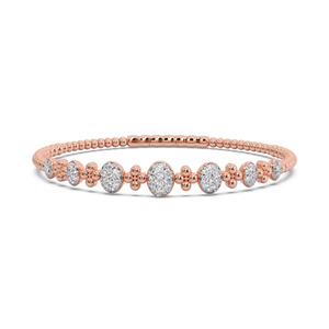 Interlocking <b>Infinity</b> Motif Diamond Link Bangle <b>Bracelet</b> - Product Image 1