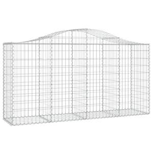 Ensemble de 4 grands paniers en métal galvanisé argenté robustes, collection de paniers gabions - Product Image 3