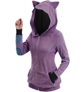 Sudadera con Capucha para Mujer, Tejido de Punto con Patrón Sólido, de Alta Calidad, Transpirable, de Secado Rápido, Invierno, Bordada, Personalizada - Product Image 4